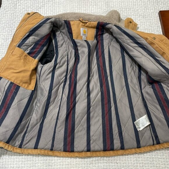 Women’s Carhartt Utility Barn Coat Lined Fleece Collar Tan Size Small (4-6) - Picture 5 of 16